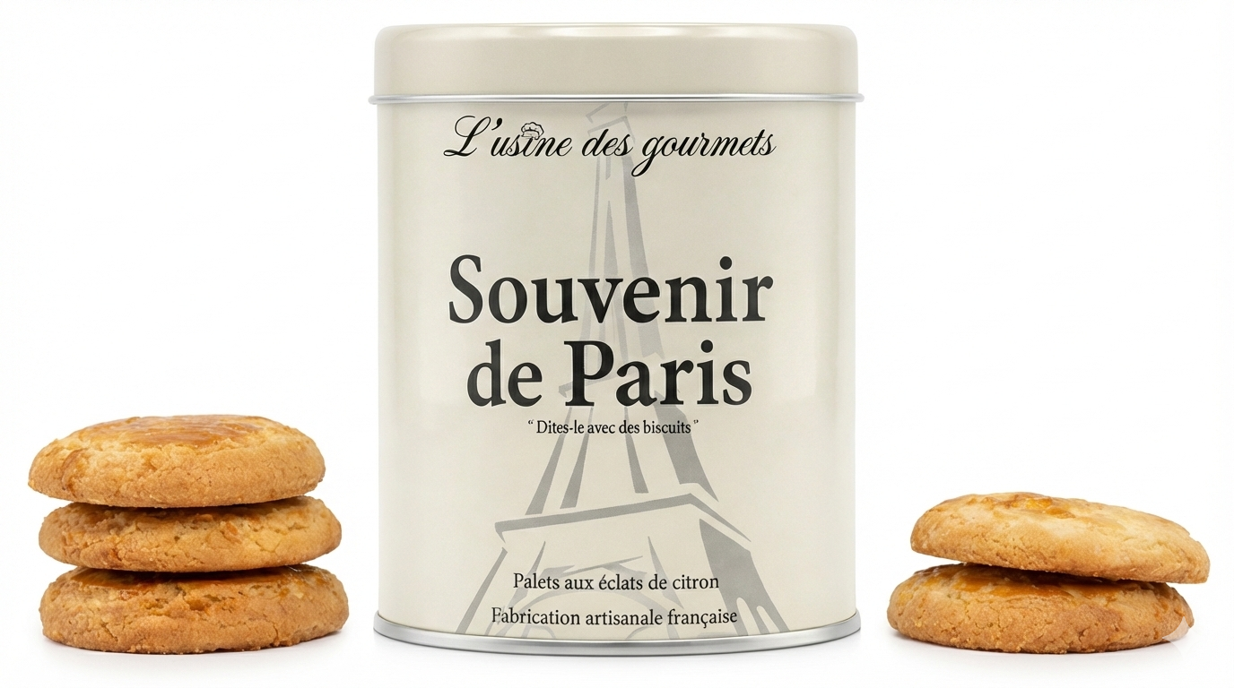 Boîte de biscuits "Souvenir de Paris"